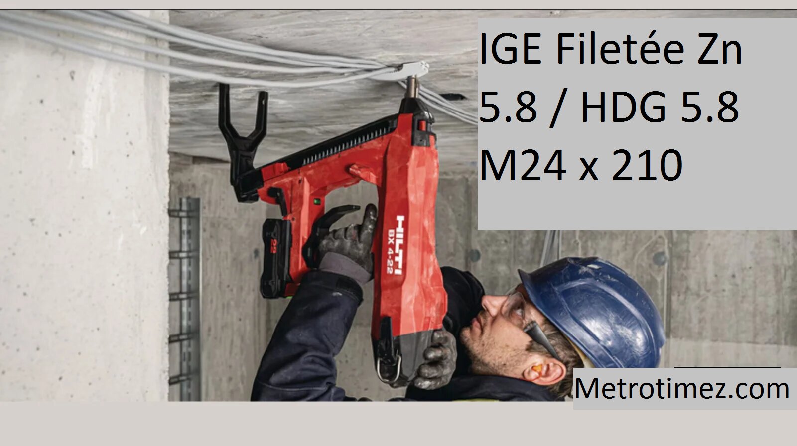 IGE Filetée Zn 5.8 / HDG 5.8 M24 x 210