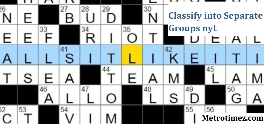 classify into separate groups nyt